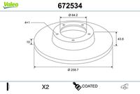 VALEO 672534 - Disco de freno
