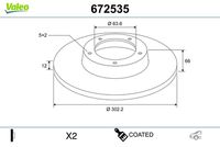 VALEO 672535 - Disco de freno