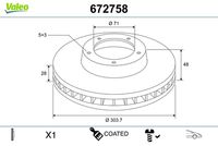 VALEO 672758 - Disco de freno