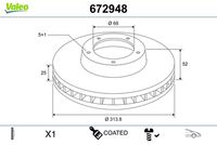 VALEO 672948 - Disco de freno