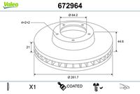 VALEO 672964 - Disco de freno