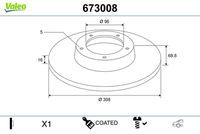 VALEO 673008 - Disco de freno