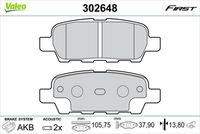 VALEO 302648 - Juego de pastillas de freno