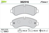 VALEO 302516 - Juego de pastillas de freno