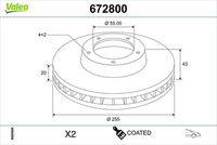 VALEO 672800 - Disco de freno
