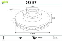 VALEO 673117 - Disco de freno