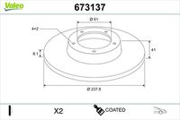 VALEO 673137 - Disco de freno