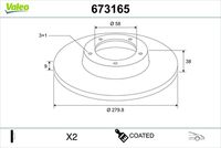 VALEO 673165 - Disco de freno