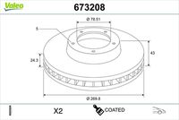 VALEO 673208 - Disco de freno