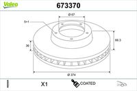 VALEO 673370 - Disco de freno