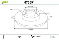 VALEO 673591 - Disco de freno