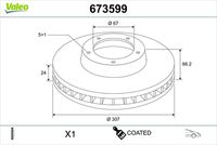 VALEO 673599 - Disco de freno
