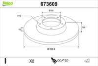 VALEO 673609 - Disco de freno