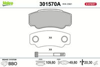 VALEO 301570A - Juego de pastillas de freno