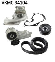 SKF VKMC 34104 - Bomba de agua + kit de correa poli V