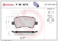 BREMBO P 86 021E - Juego de pastillas de freno
