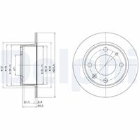 DELPHI BG2220 - Disco de freno