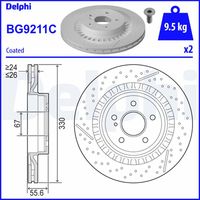 DELPHI BG9211C - Disco de freno