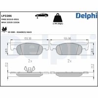 DELPHI LP3286 - Juego de pastillas de freno