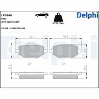 DELPHI LP3640 - Juego de pastillas de freno