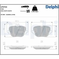DELPHI LP3722 - Juego de pastillas de freno