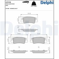DELPHI LP3738 - Juego de pastillas de freno