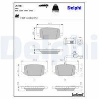 DELPHI LP3951 - Juego de pastillas de freno