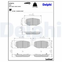 DELPHI LP3974 - Juego de pastillas de freno