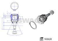 SWAG 33 10 9682 - Rótula de suspensión/carga