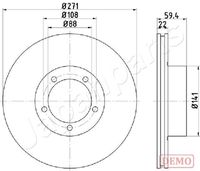 JAPANPARTS DP-0401C - Disco de freno