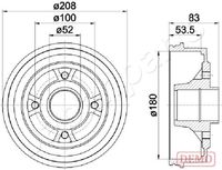 JAPANPARTS TA-0709C - Tambor de freno