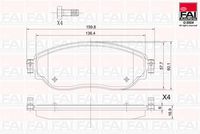 FAI AutoParts BP130 - Juego de pastillas de freno