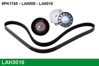 LUCAS LAK0018 - Juego de correas trapeciales poli V