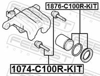 FEBEST 1074-C100R-KIT - Pasador guía, pinza del freno