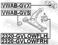 FEBEST VWAB-GVX - Suspensión, Brazo oscilante