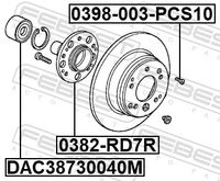 FEBEST 0398-003-PCS10 - Perno de fijación, brazo oscilante