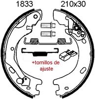 BSF 01833KC - Juego de zapatas de frenos, freno de estacionamiento
