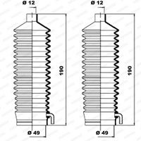 MOOG K150089 - Juego de fuelles, dirección