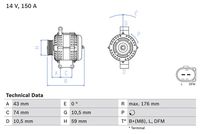 BOSCH 0986047910 - Alternador