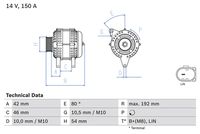 BOSCH 0986084230 - Alternador