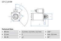 BOSCH 0986011020 - Motor de arranque