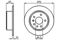 BOSCH 0986478267 - Lado de montaje: Eje delantero<br>N.º de chasis (VIN) hasta: L1019854<br>Diámetro exterior [mm]: 258<br>Espesor de disco de frenos [mm]: 12,6<br>Espesor mínimo [mm]: 11,5<br>Altura [mm]: 58,4<br>corona de agujeros - Ø [mm]: 110<br>Tipo de disco de frenos: macizo<br>Diámetro de centrado [mm]: 70<br>Número de orificios: 5<br>Superficie: aceitado<br>Diámetro de taladro hasta [mm]: 14,5<br>