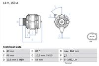 BOSCH 0986081190 - Alternador