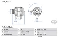 BOSCH 0986084000 - Alternador