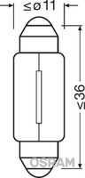 LUCAS LLB239 - Tensión [V]: 12<br>Potencia nominal [W]: 5<br>Tipo de lámpara: C5W<br>Modelo de zócalo, bombilla incandescente: SV8.5-8<br>