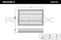 RIDEX 8A0149 - Filtro de aire
