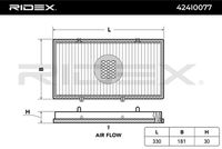 RIDEX 424I0077 - Filtro, aire habitáculo