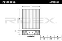 RIDEX 424I0059 - Filtro, aire habitáculo