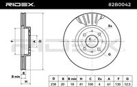 RIDEX 82B0042 - Disco de freno
