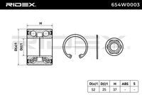 RIDEX 654W0003 - Juego de cojinete de rueda